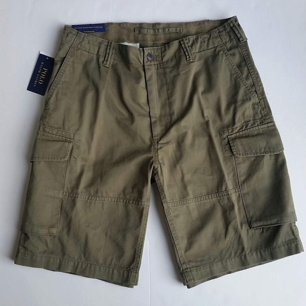 NEW Men Polo Ralph Lauren Cargo Shorts Olive Green Size 31